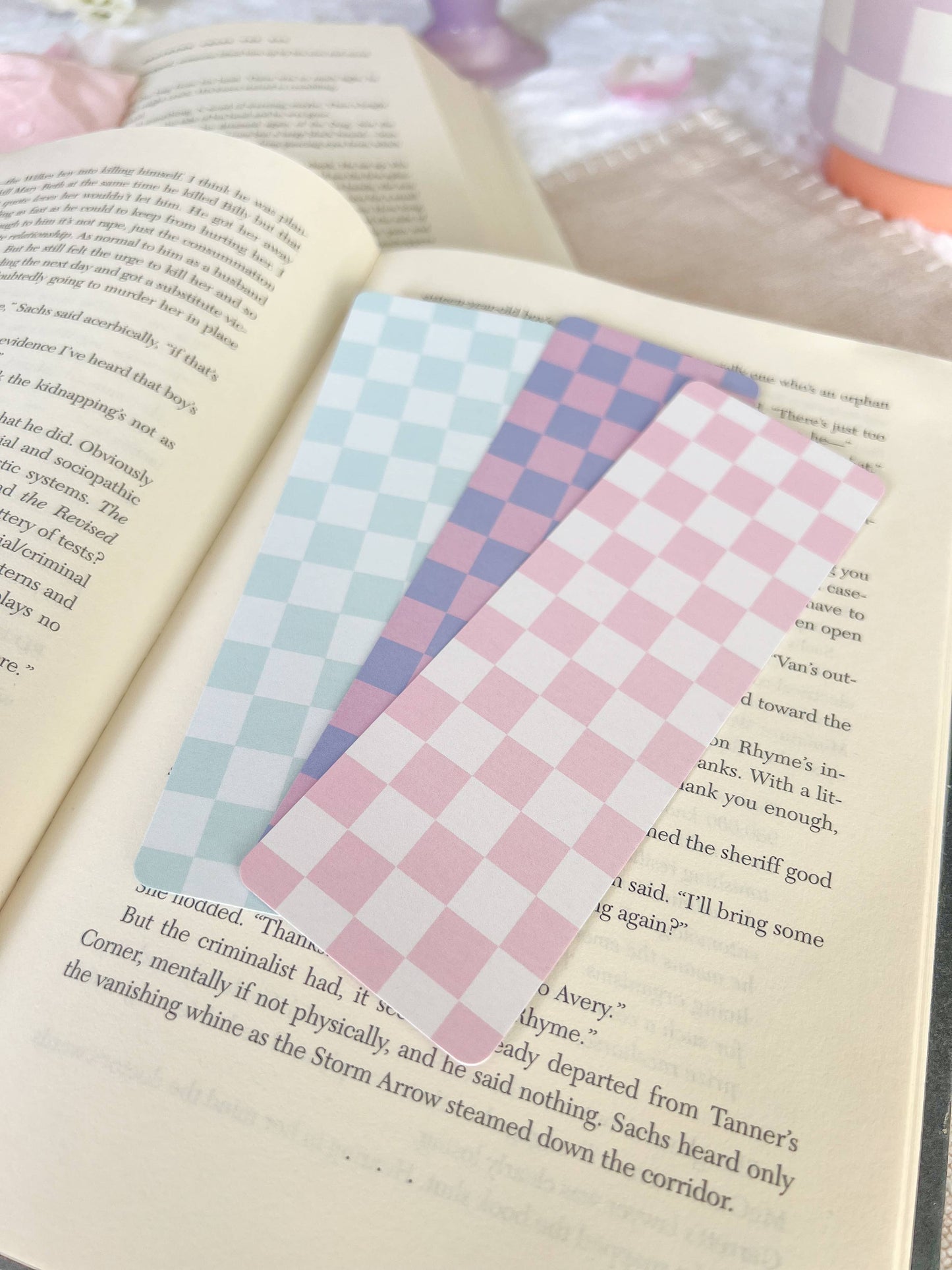 Cotton Candy Checkered Bookmarks, Spring Collection