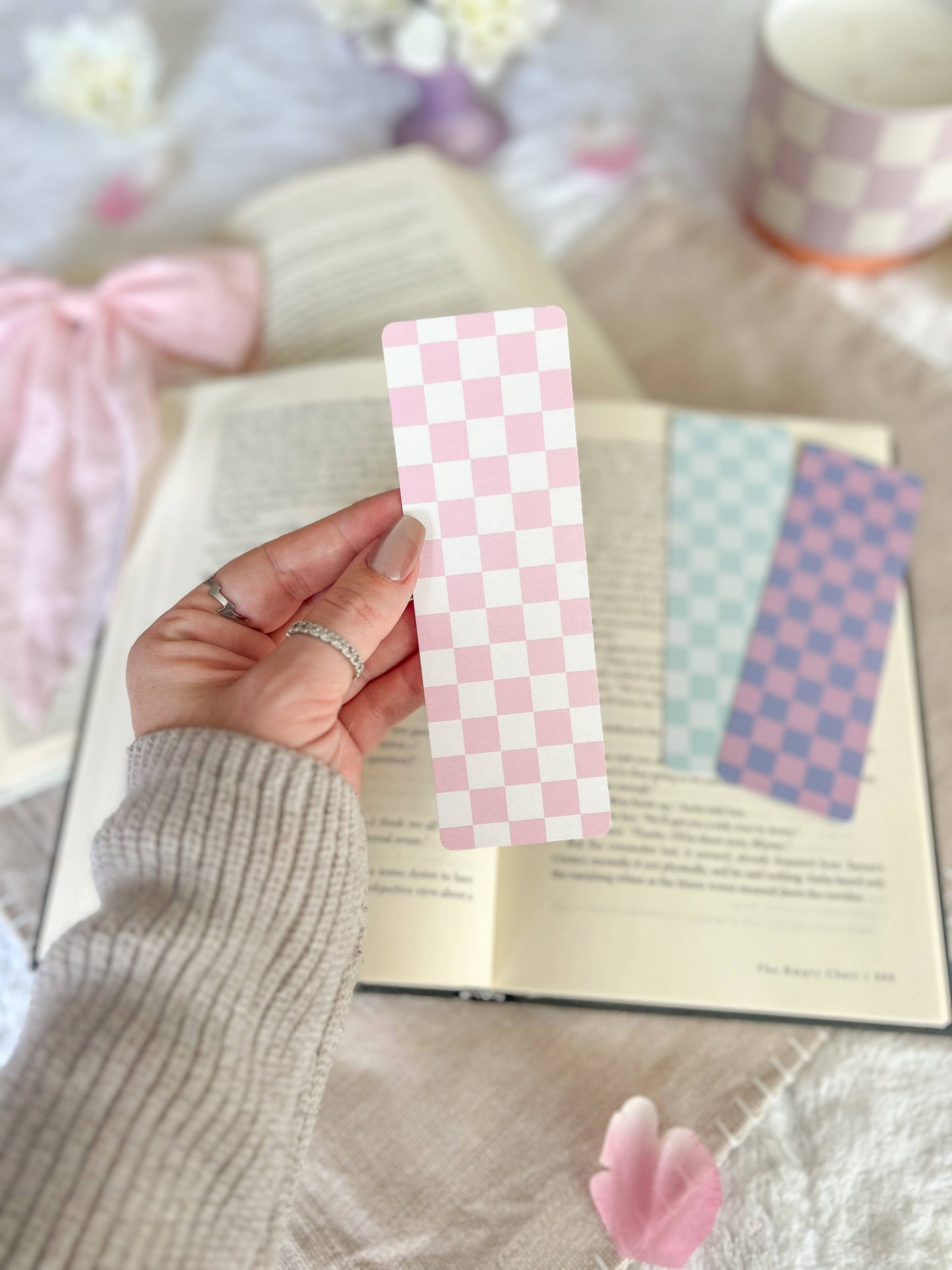 Cotton Candy Checkered Bookmarks, Spring Collection