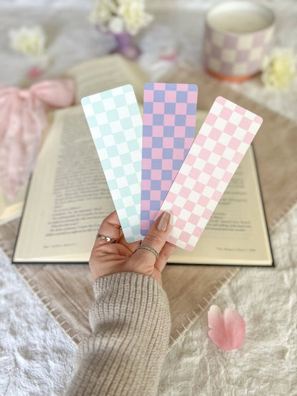 Cotton Candy Checkered Bookmarks, Spring Collection