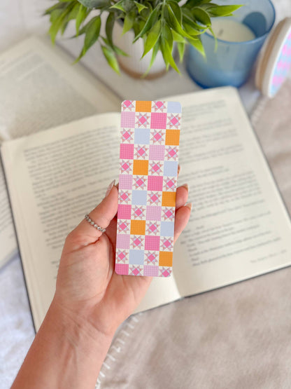 Pink Patchwork Quilt Bookmark