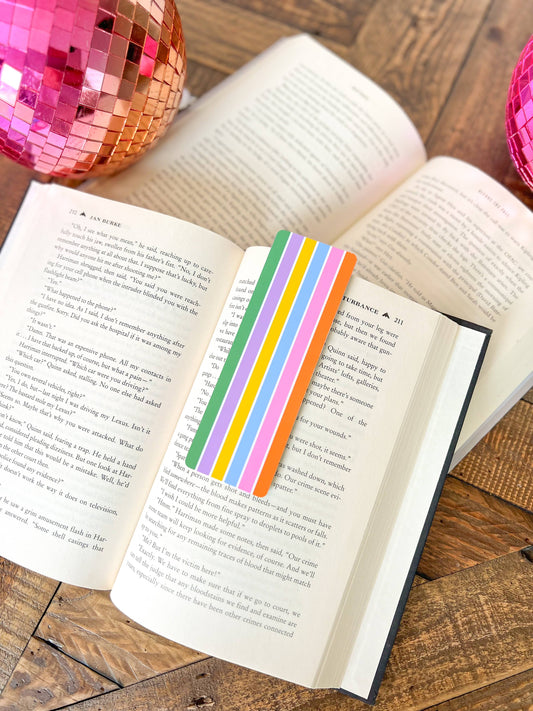 Neon Checkered and Striped Bookmark Set, Summer