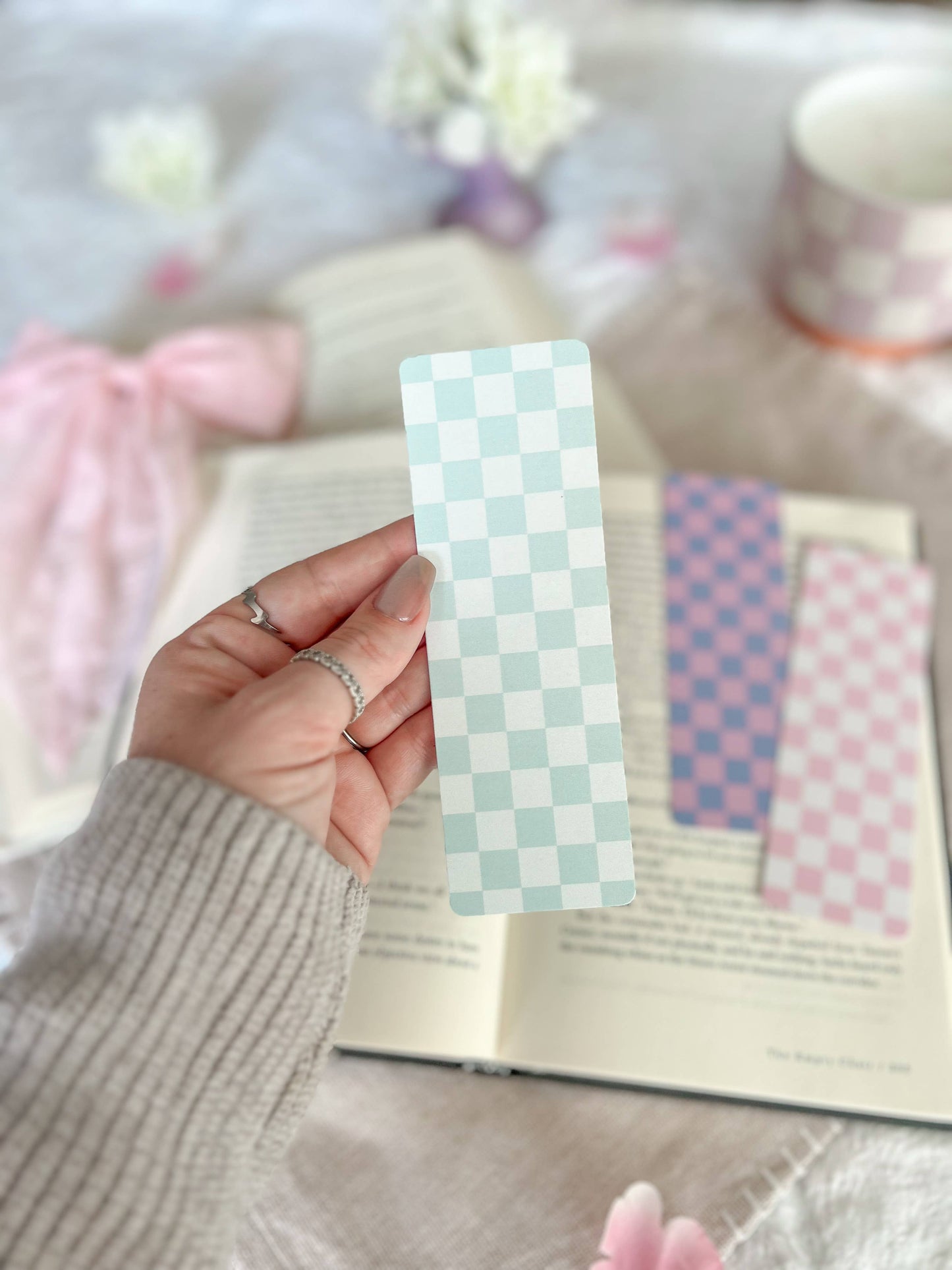 Cotton Candy Checkered Bookmarks, Spring Collection
